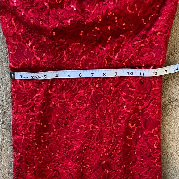 ***NWT*** BISOU BISOU RED SEQUIN OFF THE SHOULDER SHEATH DRESS - Picture 10 of 15